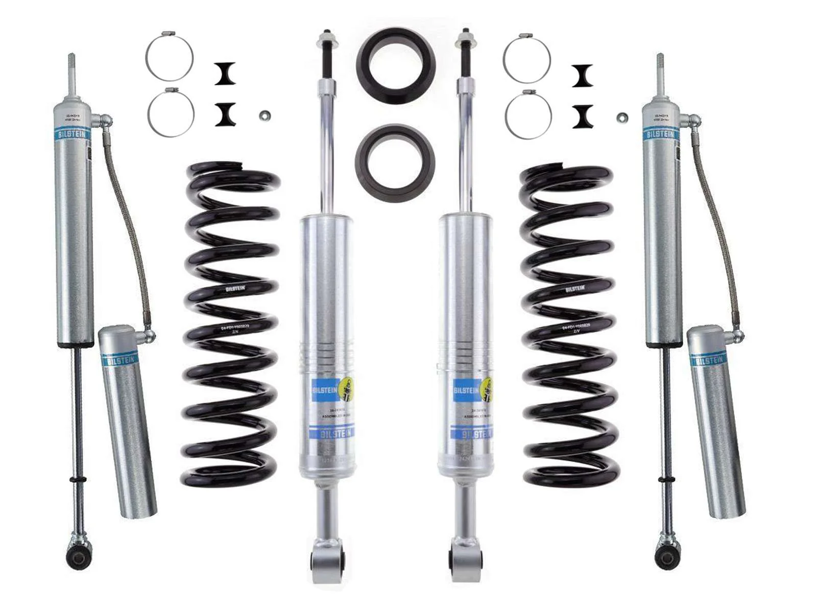 Bilstein 6112 Strut & Spring + Rear 5160 Reservoir Shocks Set for 2007-2021 Toyota Tundra 4WD RWD w/0-.75-2.5" lift