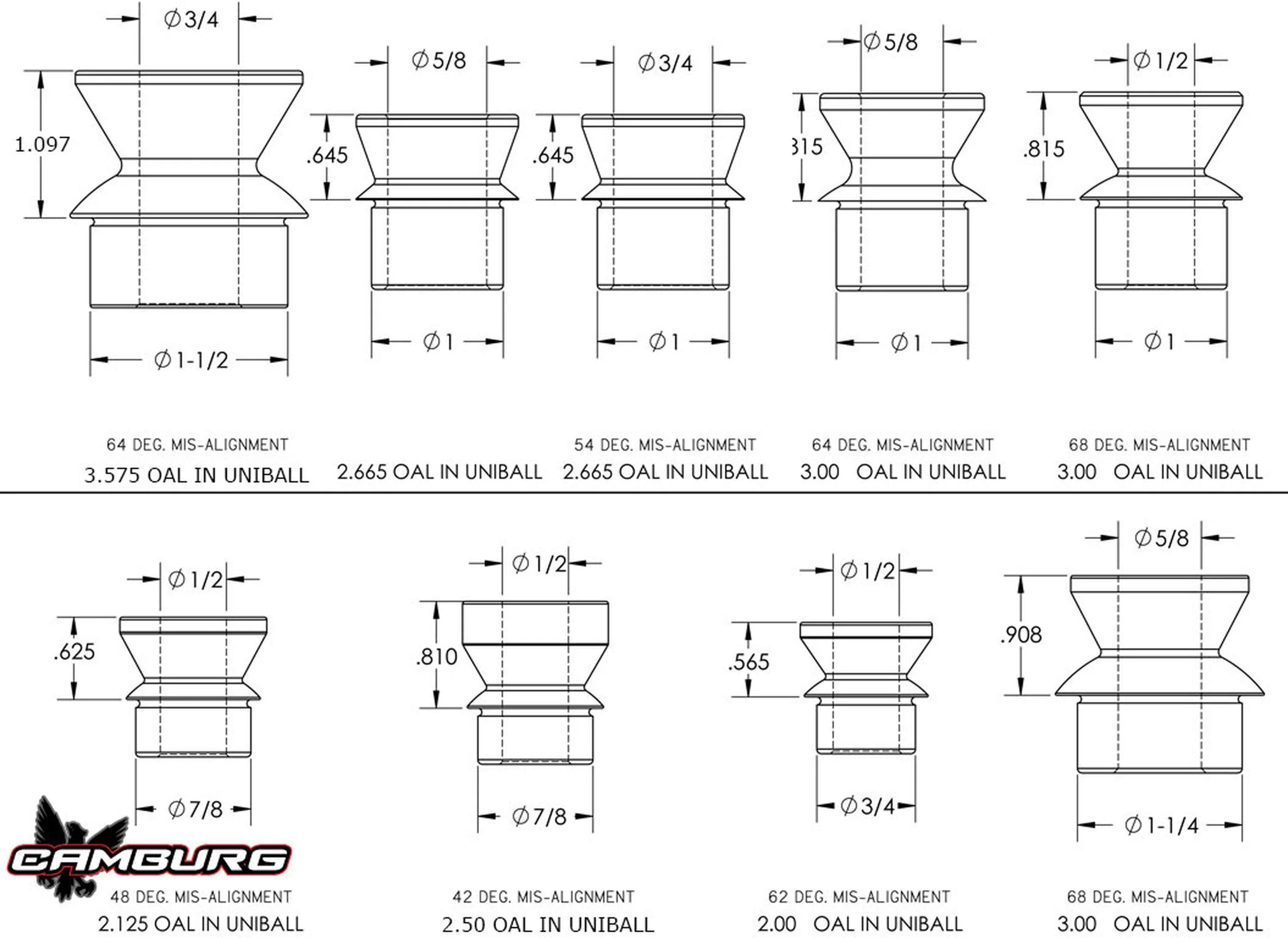 Camburg 1.25" x 5/8" Hi-misalignment Spacers (pair) - Image 2