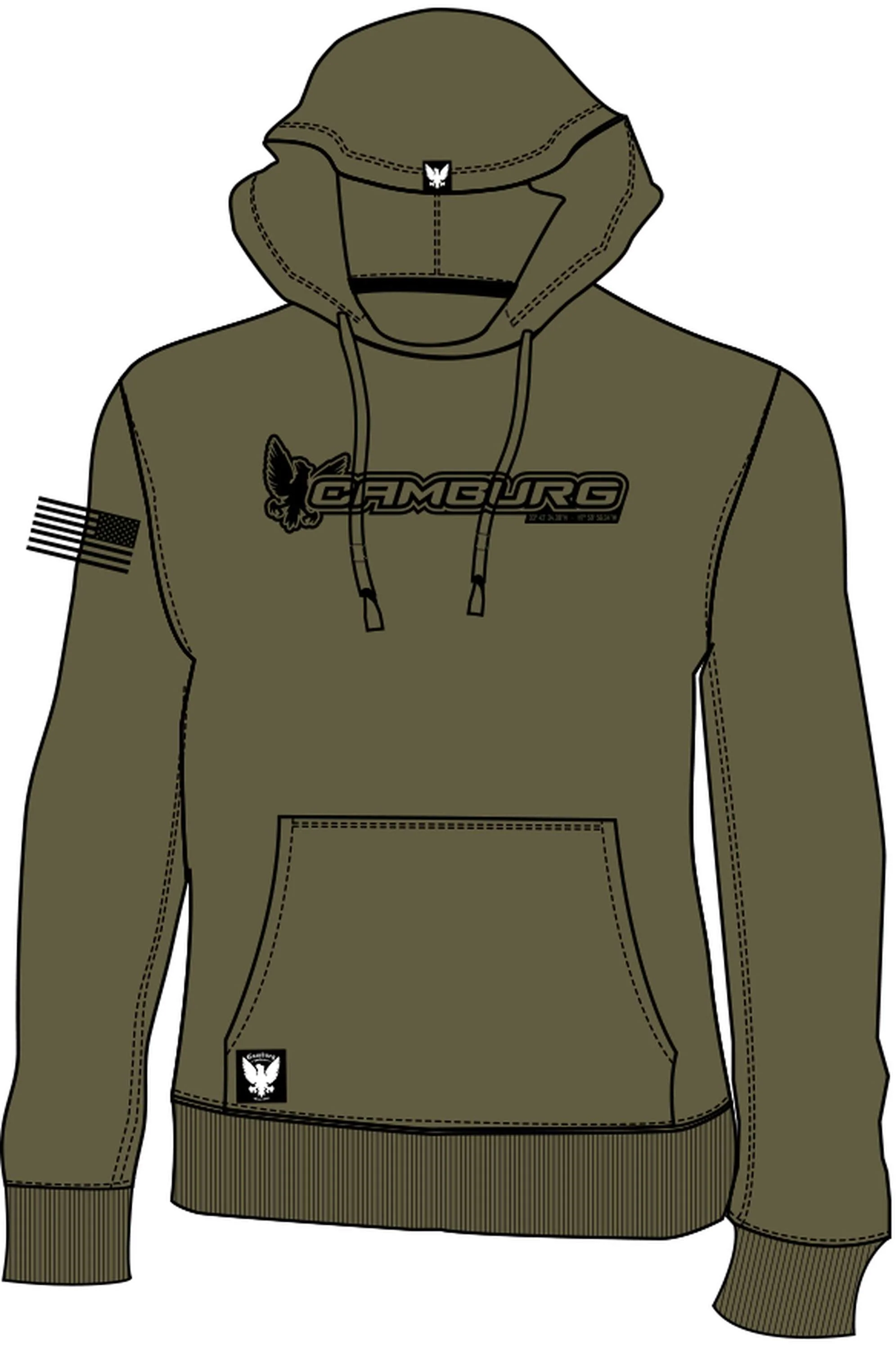 Camburg Mil-Ops Hoodie Size Small - OD Green - Image 2