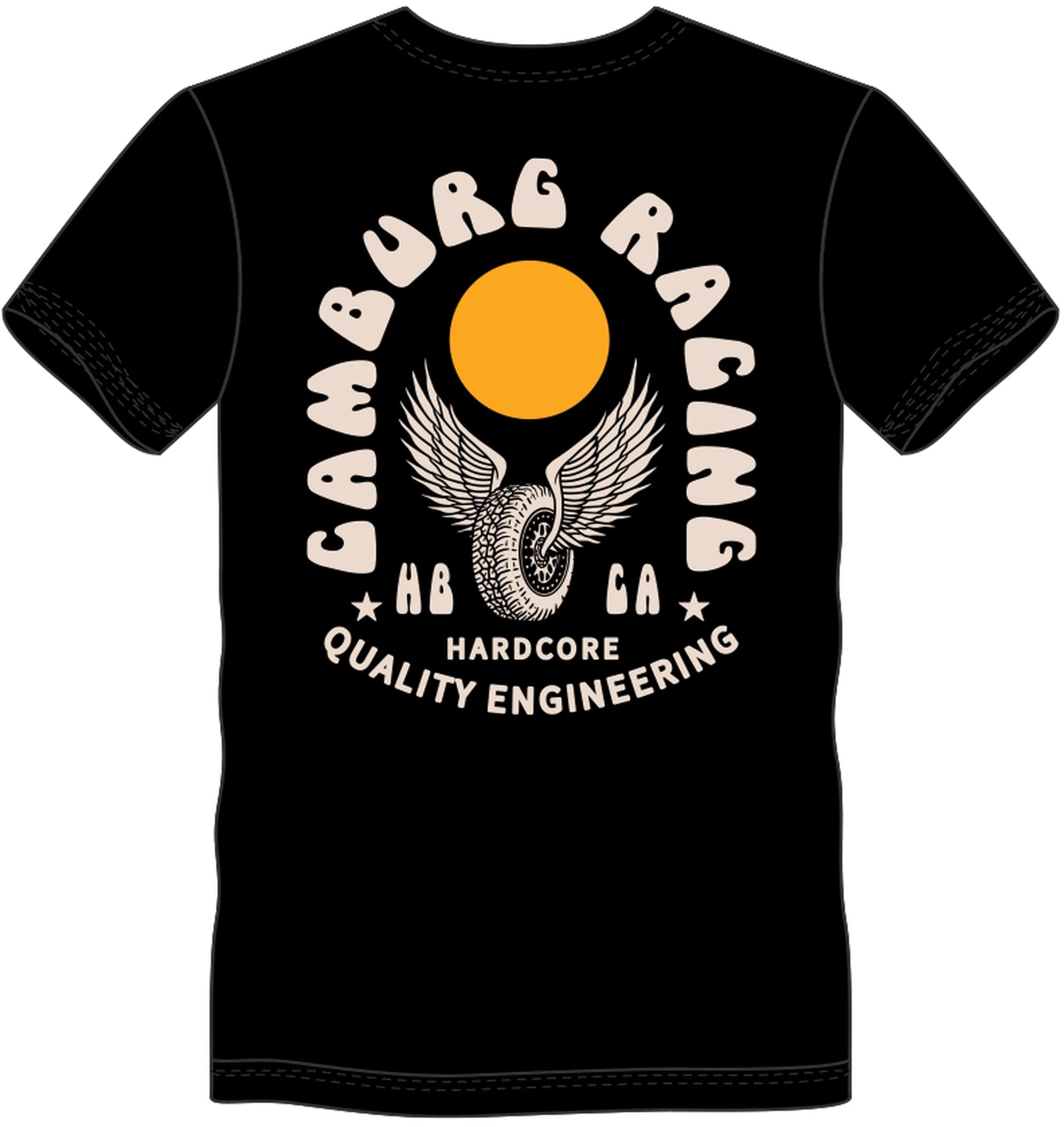 Camburg Winged Wheel Size X-Large Pocket T-shirt - Black - Image 3