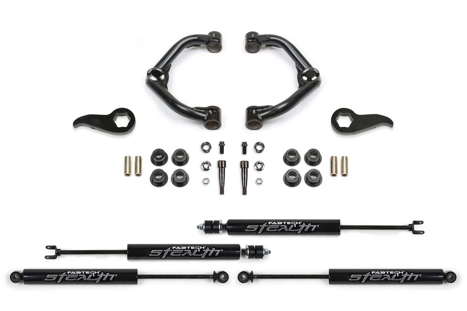 Fabtech 3.5" Uniball UCA Lift Kit w/Stealth Shocks for 2020-2024 GMC Sierra 2500 HD 4WD w/3.5" lift