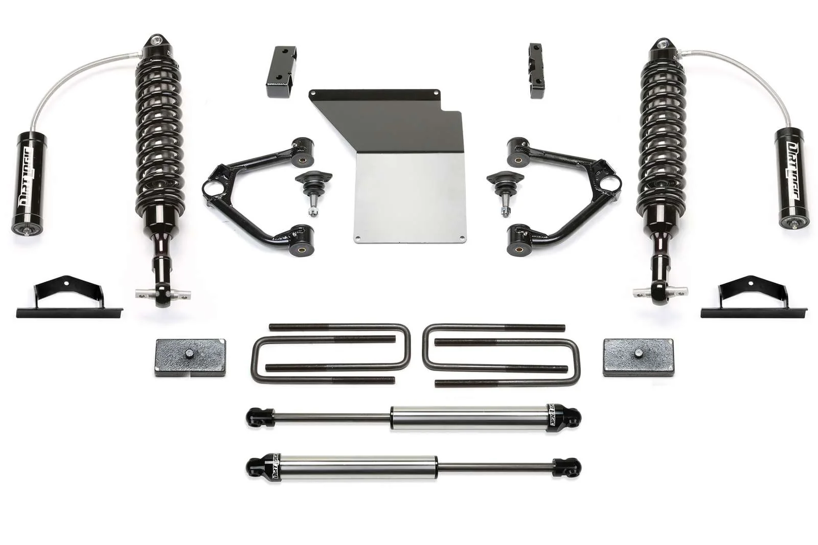 Fabtech 3" Ball Joint UCA Lift Kit w/Front Dirt Logic 2.5 Coilovers w/Reservoir & Rear 2.25 Shocks for 2014-2018 GMC Sierra 1500 4WD w/3" lift