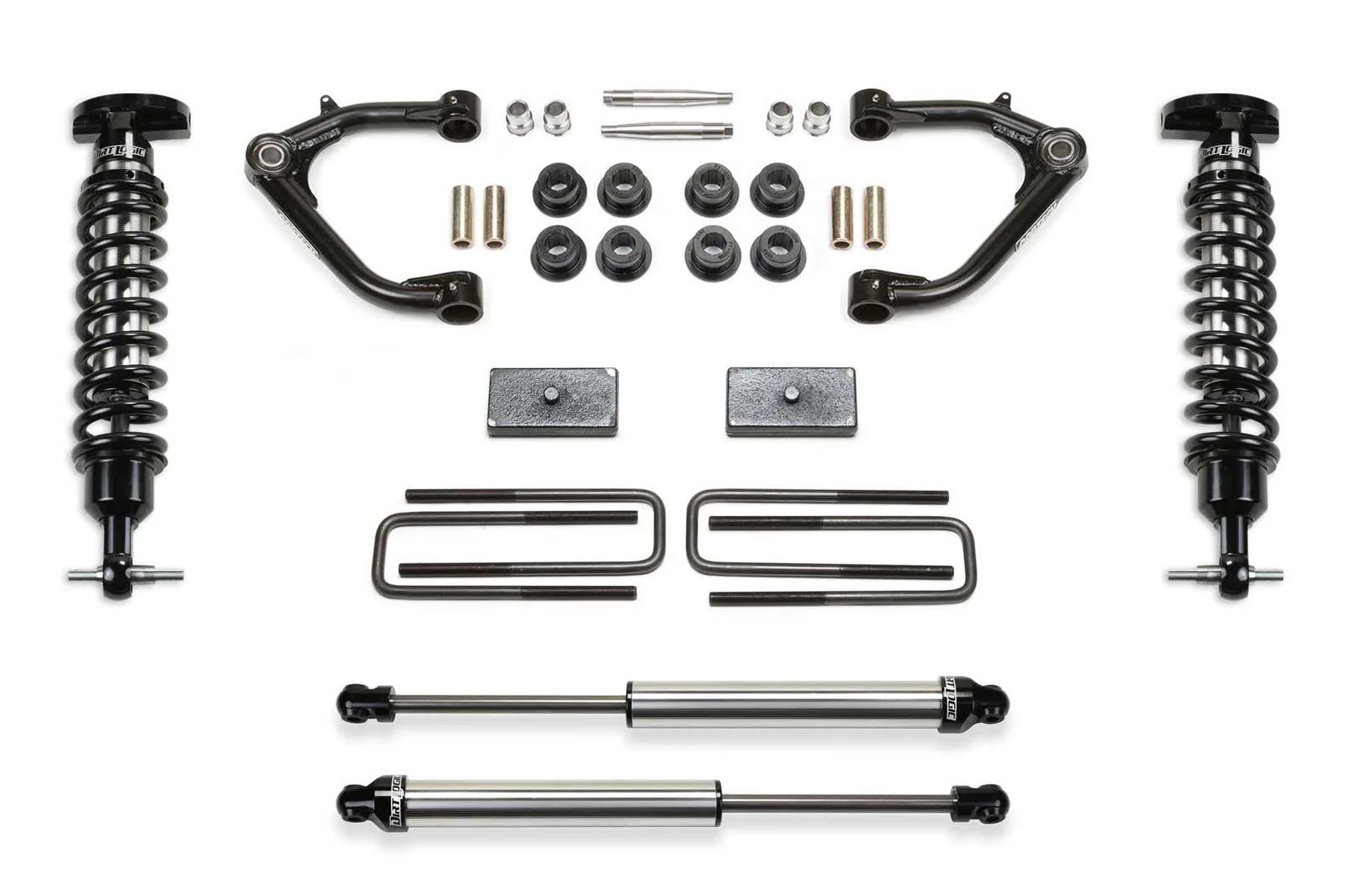 Fabtech 3" Uniball UCA Lift Kit w/Front Dirt Logic 2.5 Coilovers & Rear 2.25 Shocks for 2019-2024 GMC Sierra 1500 4WD w/3" lift