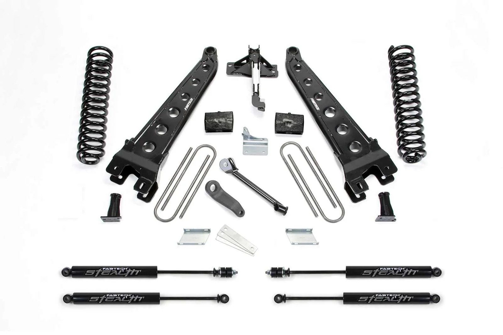 Fabtech 4" Radius Arm System w/Stealth Shocks Kit for 2008-2016 Ford F350 Super Duty 4WD w/4" lift