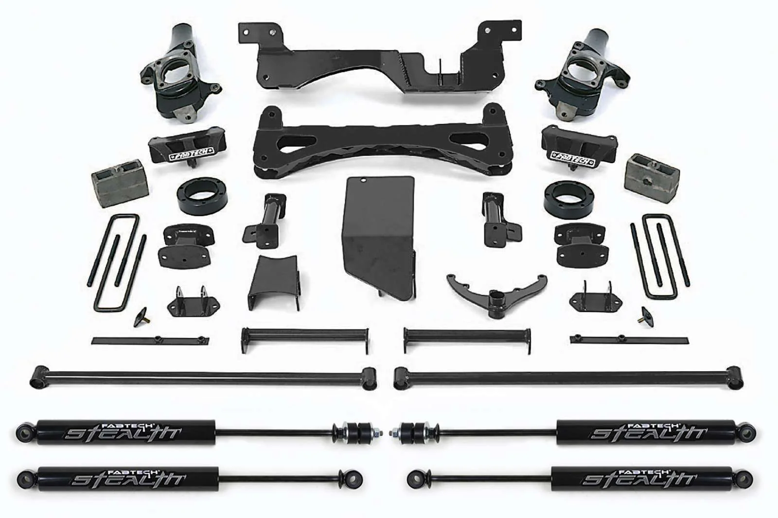 Fabtech 6" Performance System w/Stealth Shocks Kit for 2007-2010 Chevrolet Silverado 3500 HD 4WD RWD w/6" lift