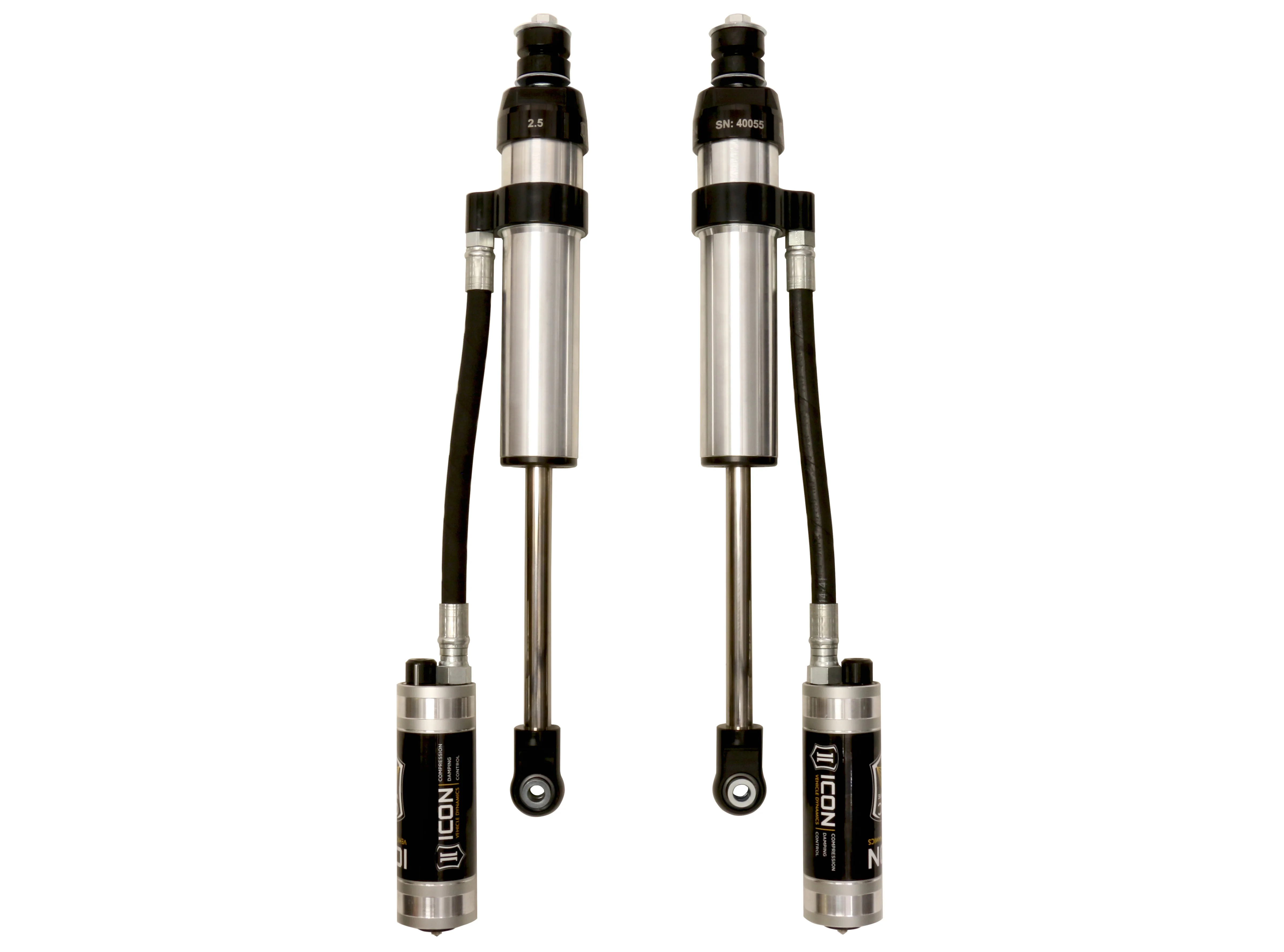 Icon 2.5 Remote Reservoir CDCV Shocks Pair for 2011-2019 GMC Sierra 2500 HD