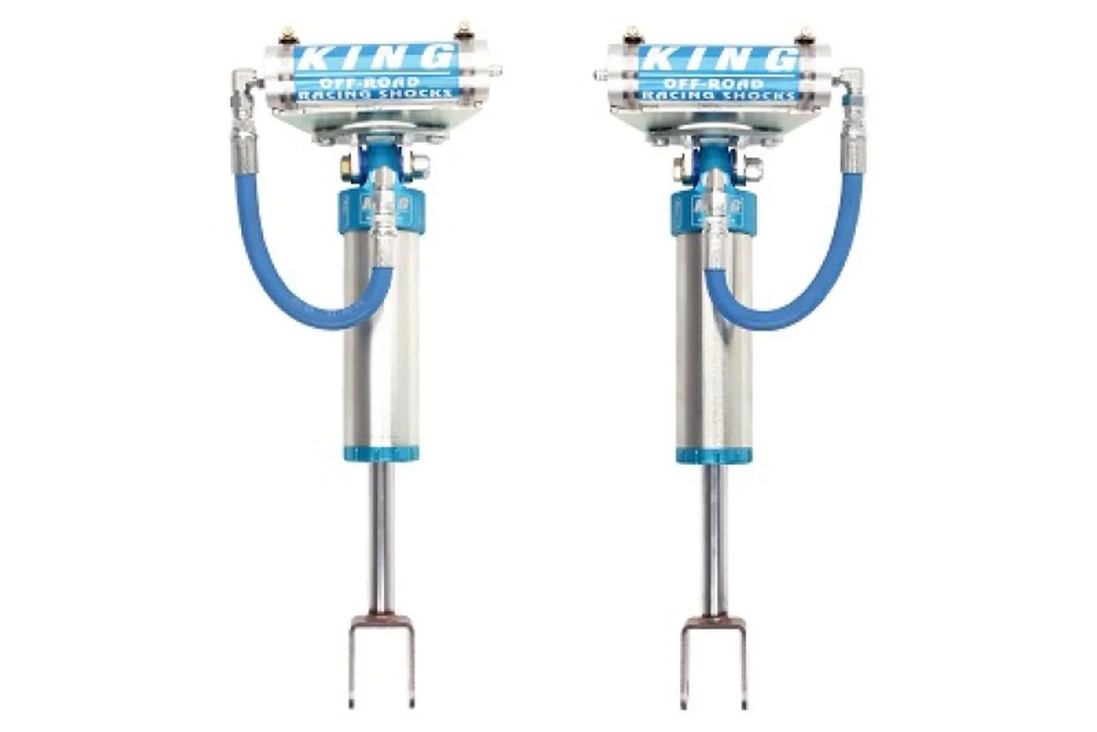 King Shocks 2.5 Performance w/ Remote Reservoir Shocks Front Pair for 2011-2022 GMC Sierra 3500 HD 4WD w/0" lift - Image 2
