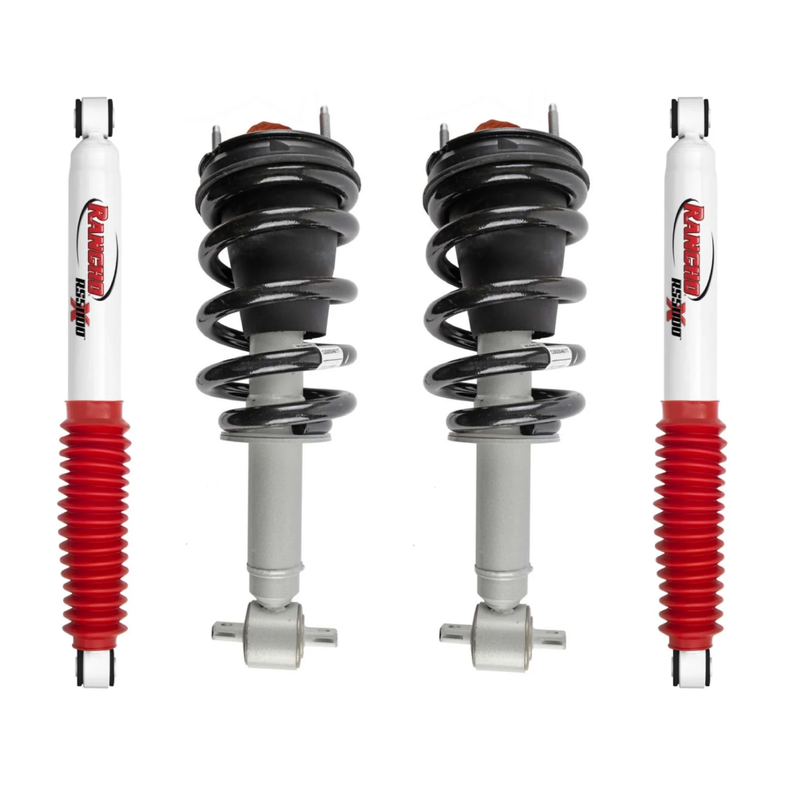 Rancho Quicklift Leveling Strut + Rear RS5000x Gas Shocks Set for 2014-2018 Chevrolet Silverado 1500 4WD